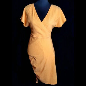 Guess Short Sleeve Ruched Textured Mini Dress